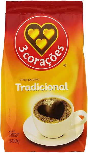 3 Corações Café Torrado e Moído Tradicional Pacote 500g
