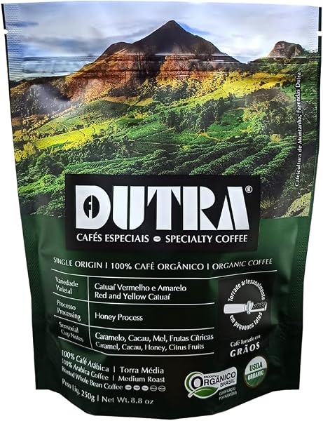 Café Dutra Orgânico Especial Blend Catuaí Vermelho e Amarelo Grãos 250g