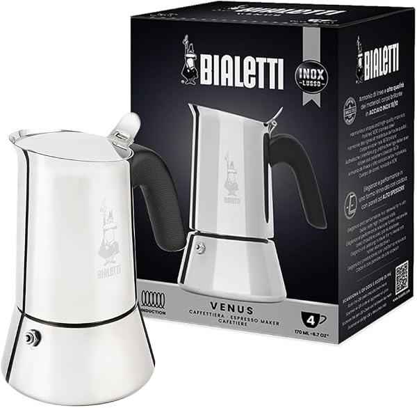 Cafeteira Bialetti New Venus Induction Aço Inox 4 Xícaras