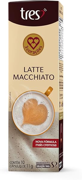 Cápsula Latte Macchiato TRES 3 Corações 10 Unidades