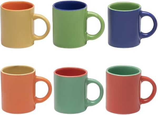 Mimo Style Mini Canecas Para Café 6 Peças Colorida 100ml
